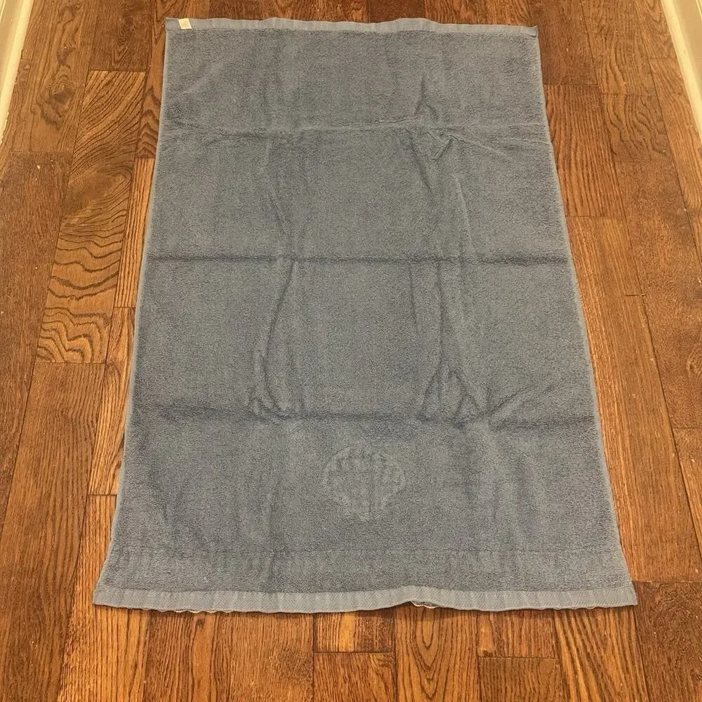 VTG Saturday Knight Bath Towel & Wash Rag Blue Sea Shell Embellished Cotton US